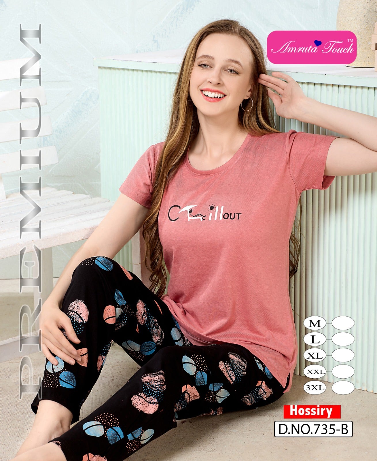 Design 735 Kavyansika Hosiery Cotton Pyjama Night Suits Exporter Gujarat