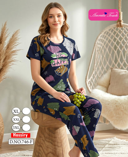 Design 746 Kavyansika Hosiery Pyjama Night Suits Supplier Gujarat