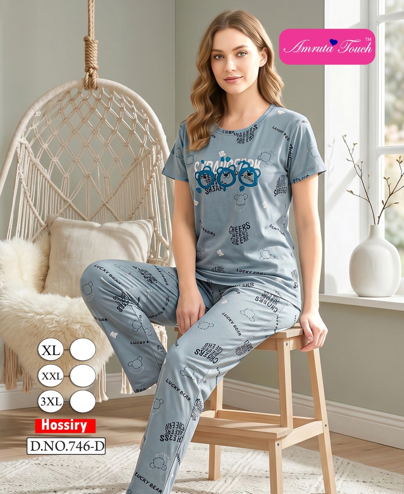 Design 746 Kavyansika Hosiery Pyjama Night Suits Supplier Gujarat