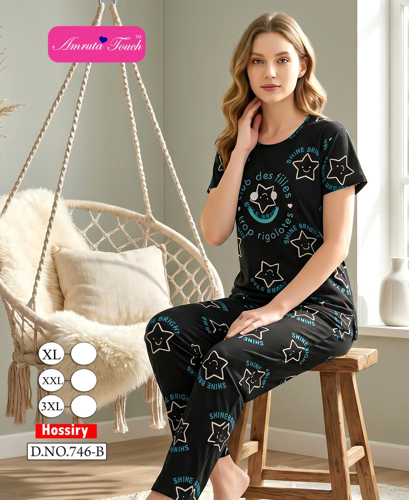 Design 746 Kavyansika Hosiery Pyjama Night Suits Supplier Gujarat