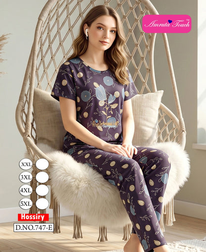 Design 747 Kavyansika Hosiery Pyjama Night Suits Wholesaler India