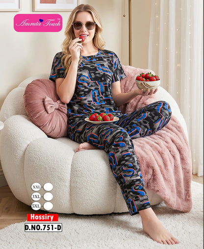 Design 751 Kavyansika Hosiery Pyjama Night Suits Supplier India