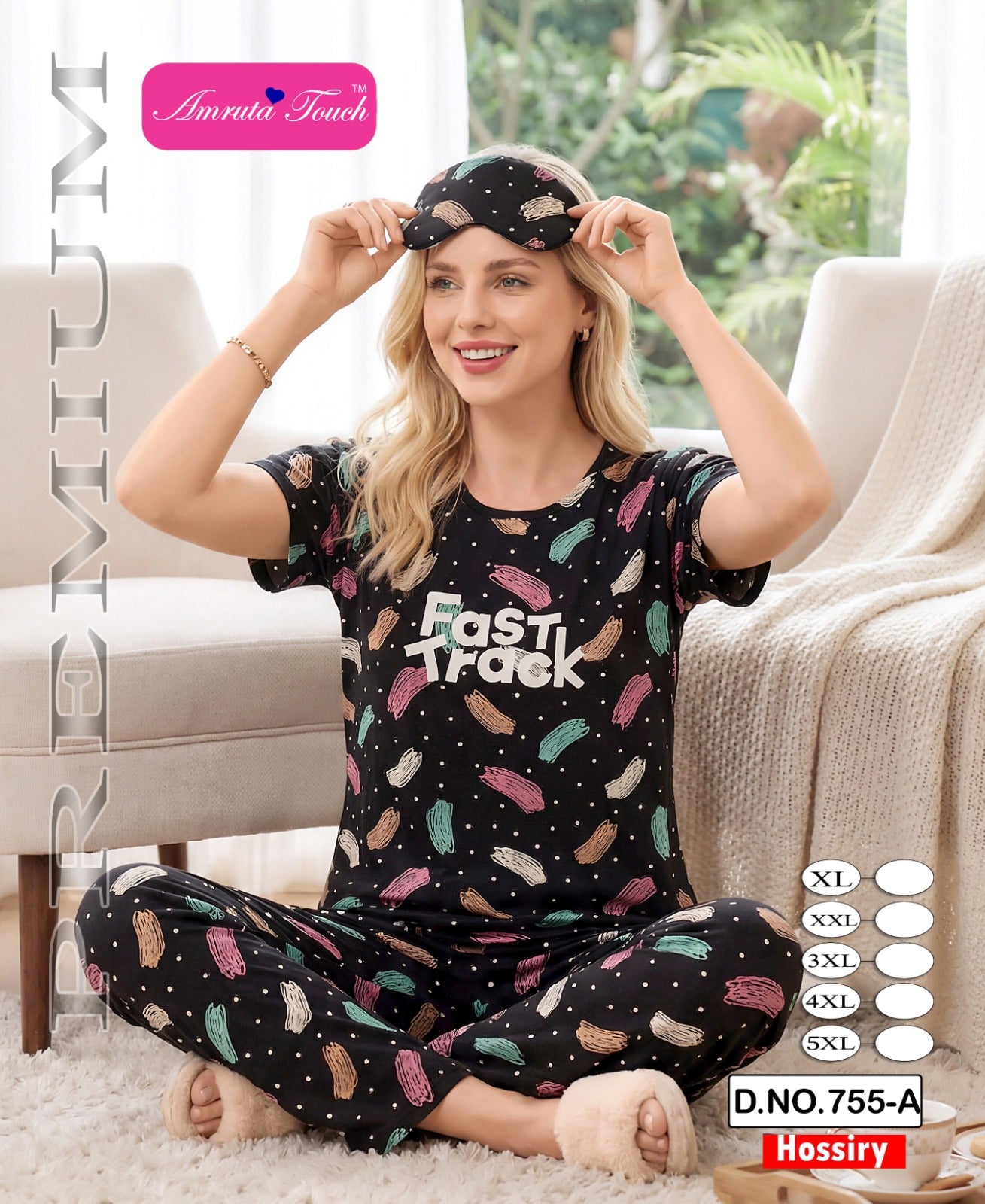 Design 755 Kavyansika Hosiery Cotton Pyjama Night Suits Supplier Ahmedabad