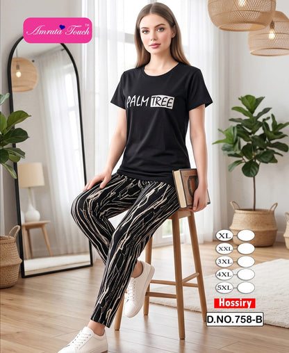 Design 758 Kavyansika Hosiery Cotton Pyjama Night Suits Manufacturer Gujarat