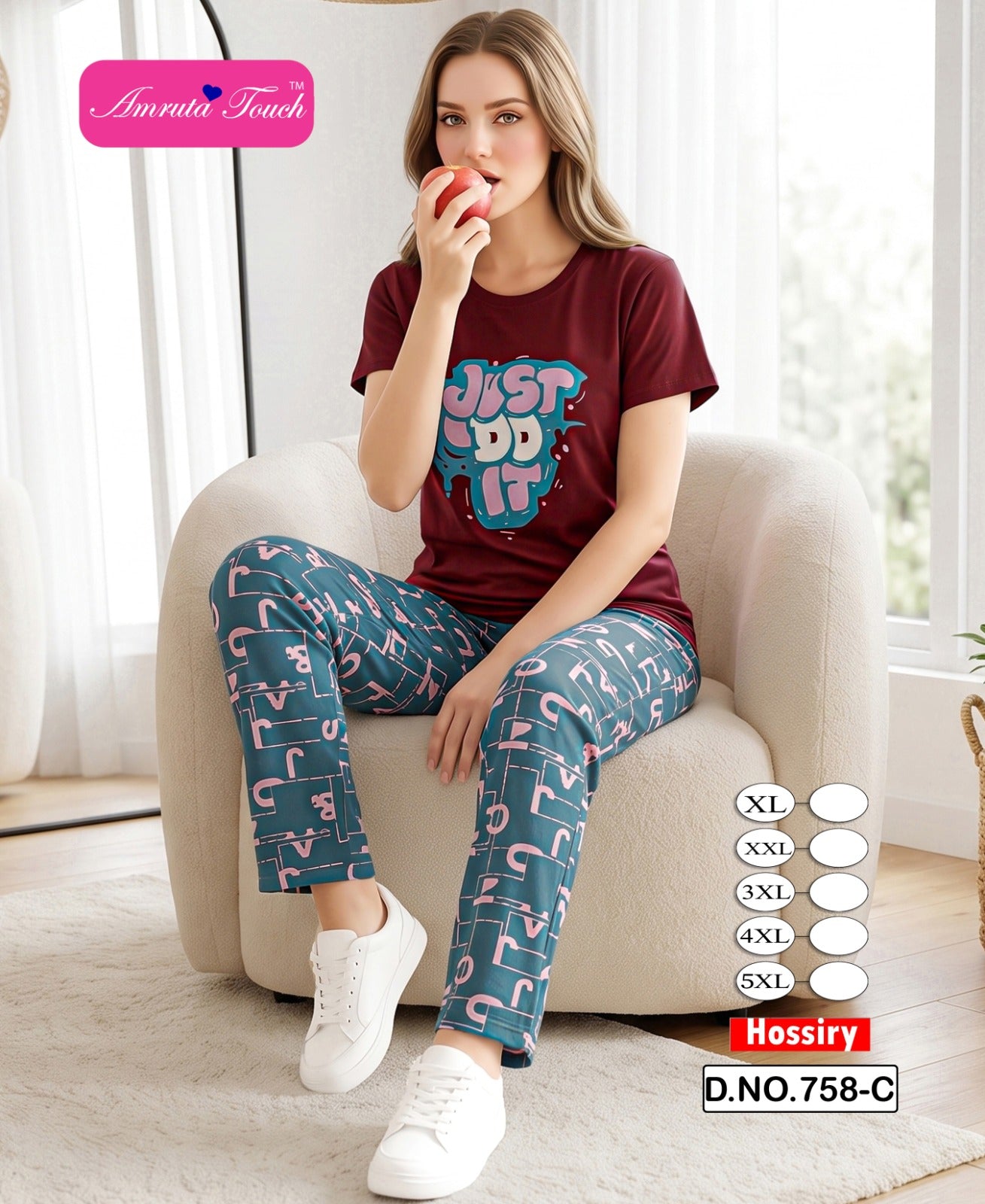 Design 758 Kavyansika Hosiery Cotton Pyjama Night Suits Manufacturer Gujarat