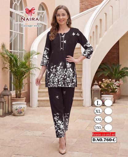 Design 760 Kavyansika Rayon 22Kg Co Ord Set Manufacturer Ahmedabad