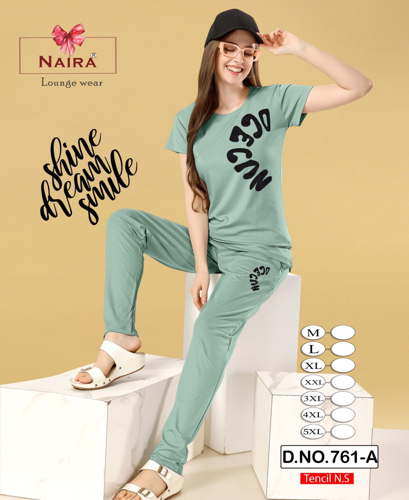 Design 761 Kavyansika Tencil Pyjama Night Suits Exporter Ahmedabad