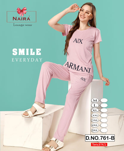 Design 761 Kavyansika Tencil Pyjama Night Suits Exporter Ahmedabad