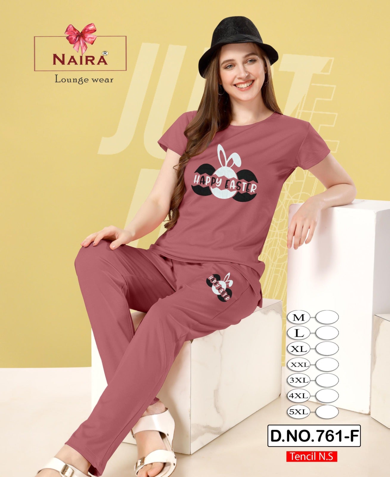 Design 761 Kavyansika Tencil Pyjama Night Suits Exporter Ahmedabad