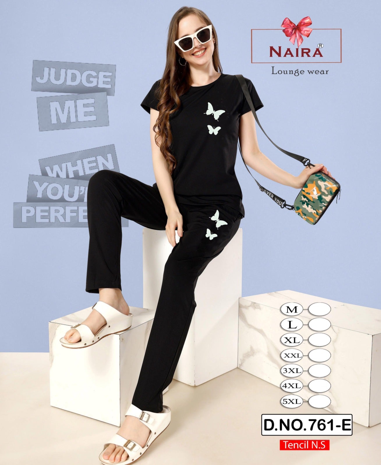 Design 761 Kavyansika Tencil Pyjama Night Suits Exporter Ahmedabad