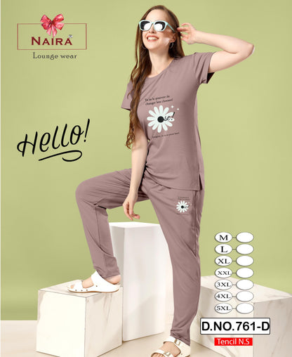 Design 761 Kavyansika Tencil Pyjama Night Suits Exporter Ahmedabad