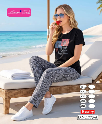 Design 773 Kavyansika Hosiery Cotton Pyjama Night Suits Manufacturer Ahmedabad