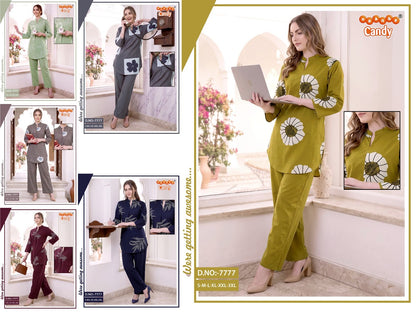 Design 7777 Orange Candy Co Ord Set Wholesaler India