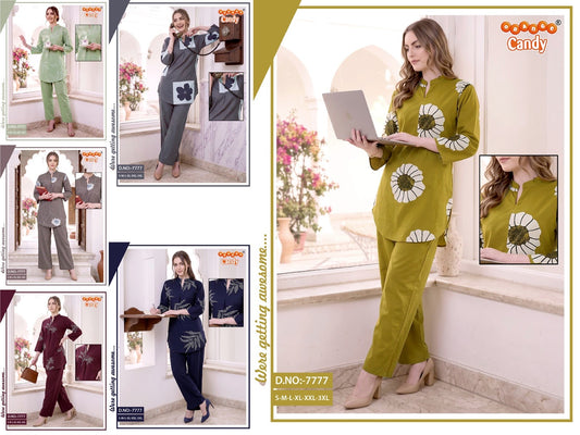 Design 7777 Orange Candy Co Ord Set Wholesaler India