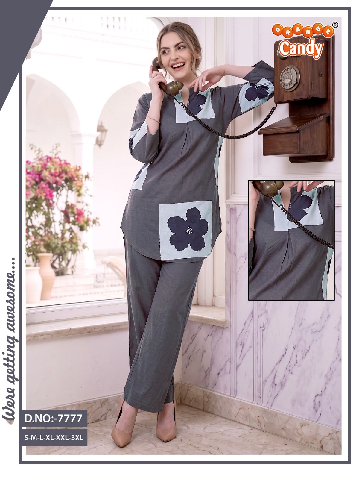Design 7777 Orange Candy Co Ord Set Wholesaler India