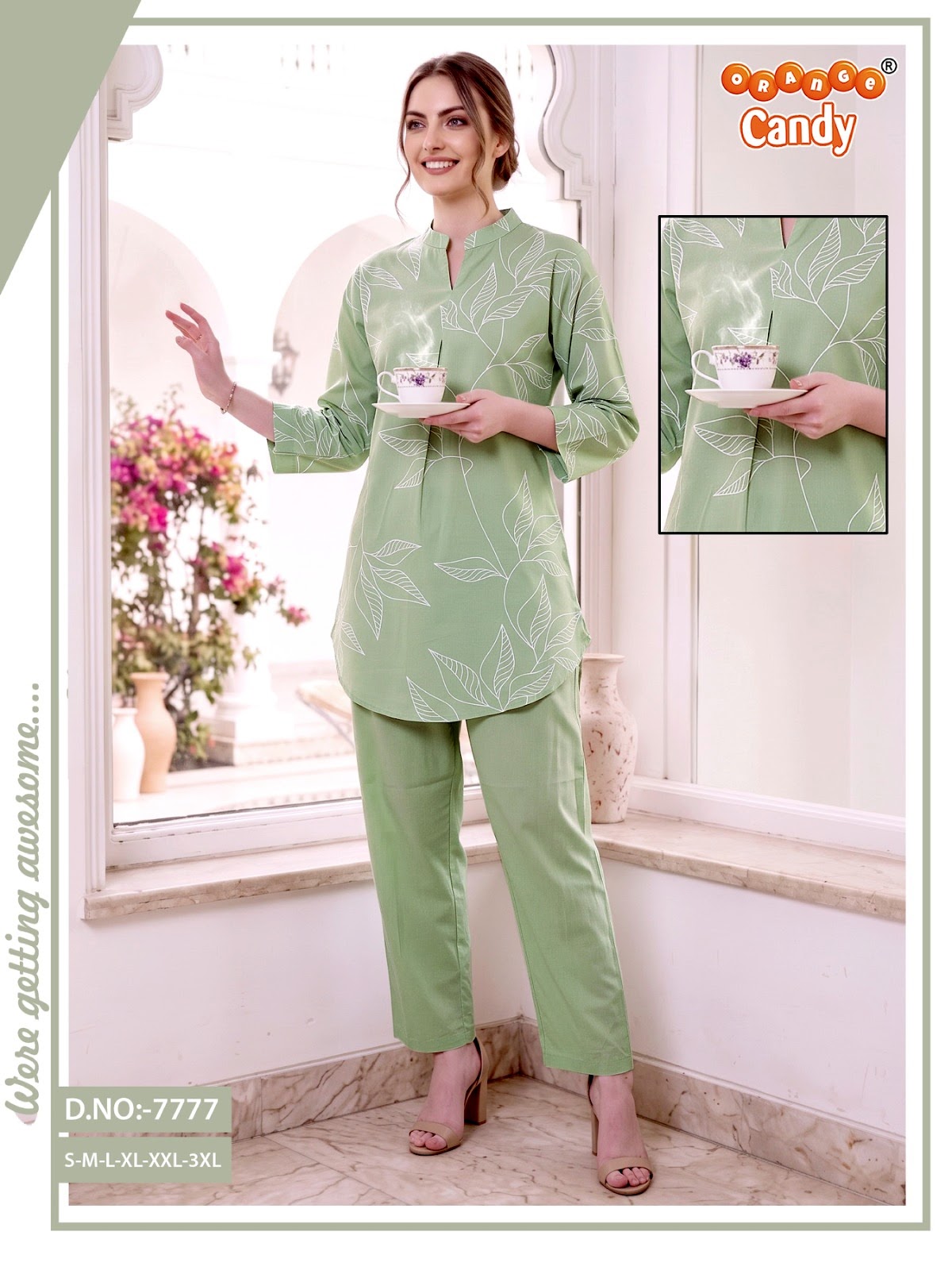 Design 7777 Orange Candy Co Ord Set Wholesaler India