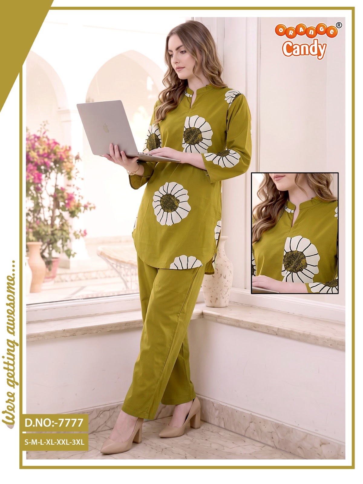 Design 7777 Orange Candy Co Ord Set Wholesaler India