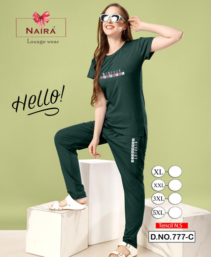 Design 777 Naira Kavyansika Tencil Pyjama Night Suits Wholesaler