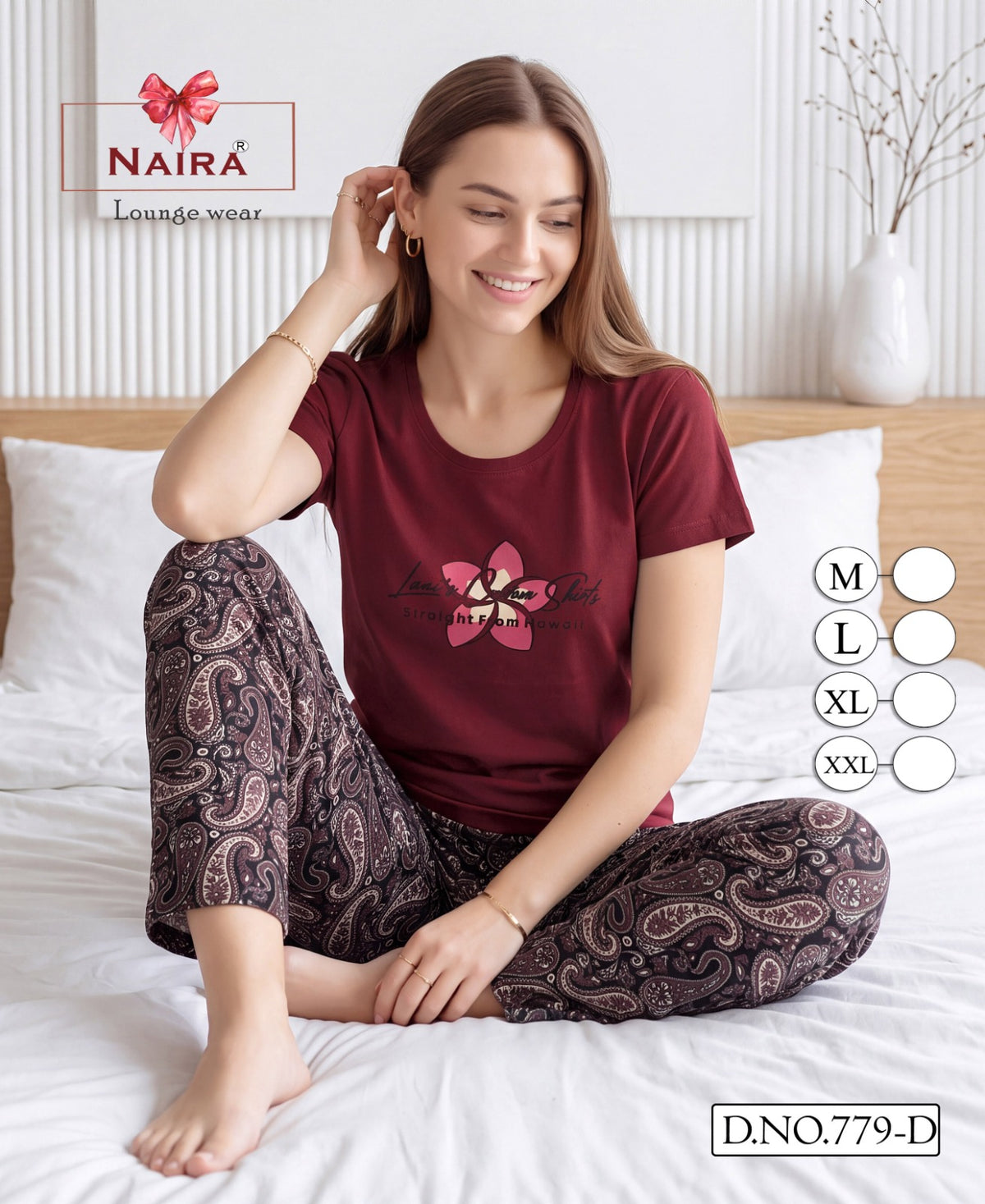 Design 779 Naira Kavyansika Hosiery Cotton Pyjama Night Suits Manufacturer India