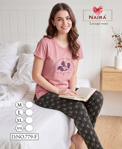 Design 779 Naira Kavyansika Hosiery Cotton Pyjama Night Suits Manufacturer India