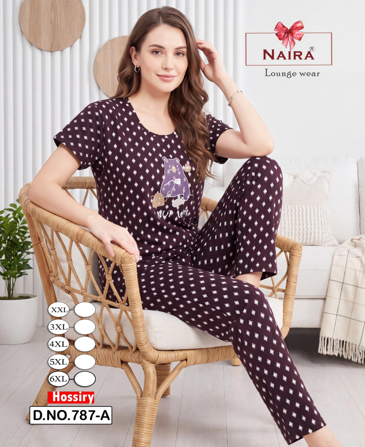 Design 787 Kavyansika Hosiery Pyjama Night Suits Supplier Ahmedabad