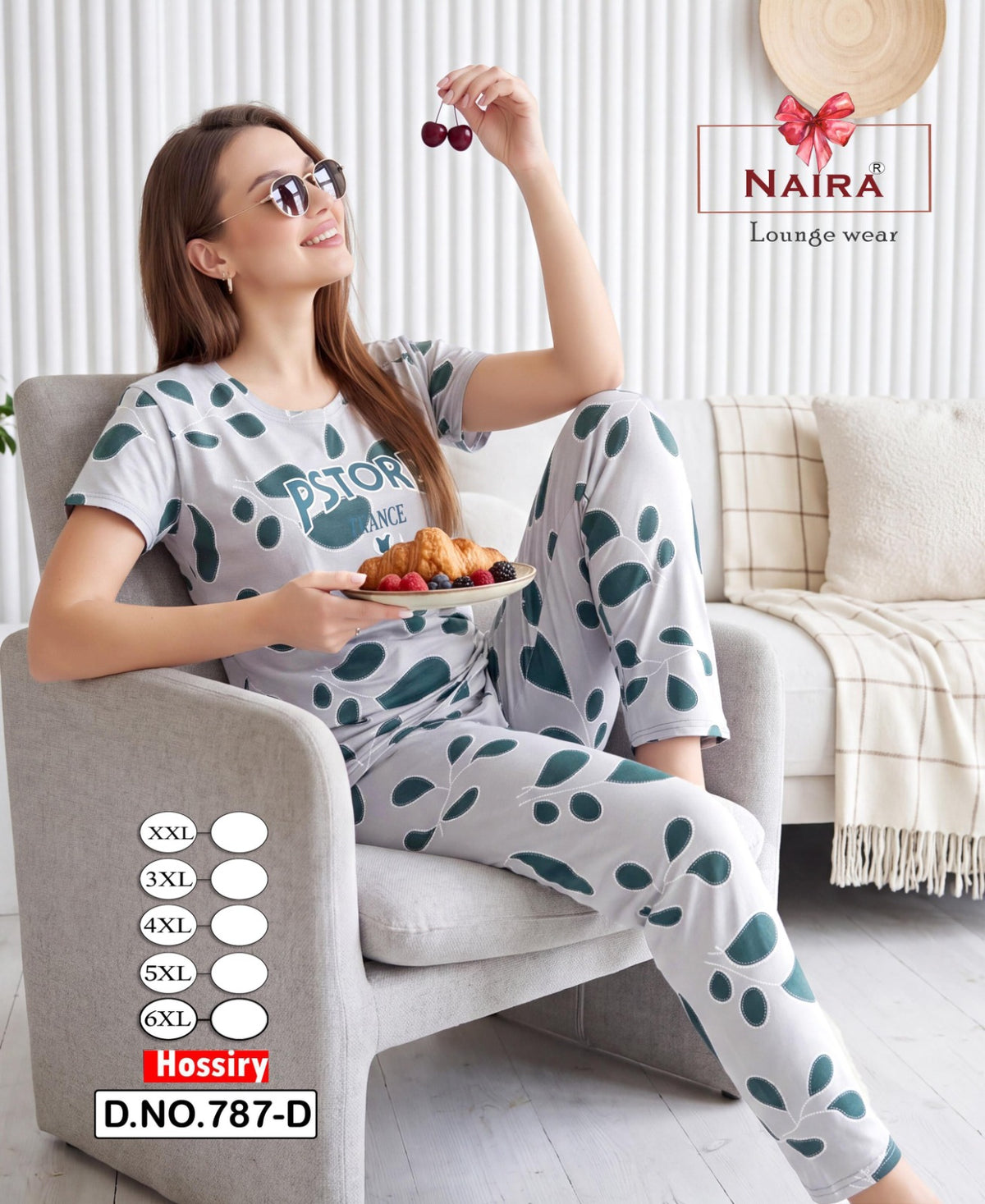 Design 787 Kavyansika Hosiery Pyjama Night Suits Supplier Ahmedabad