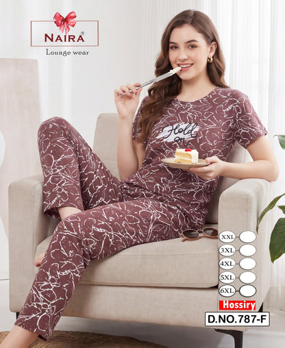Design 787 Kavyansika Hosiery Pyjama Night Suits Supplier Ahmedabad