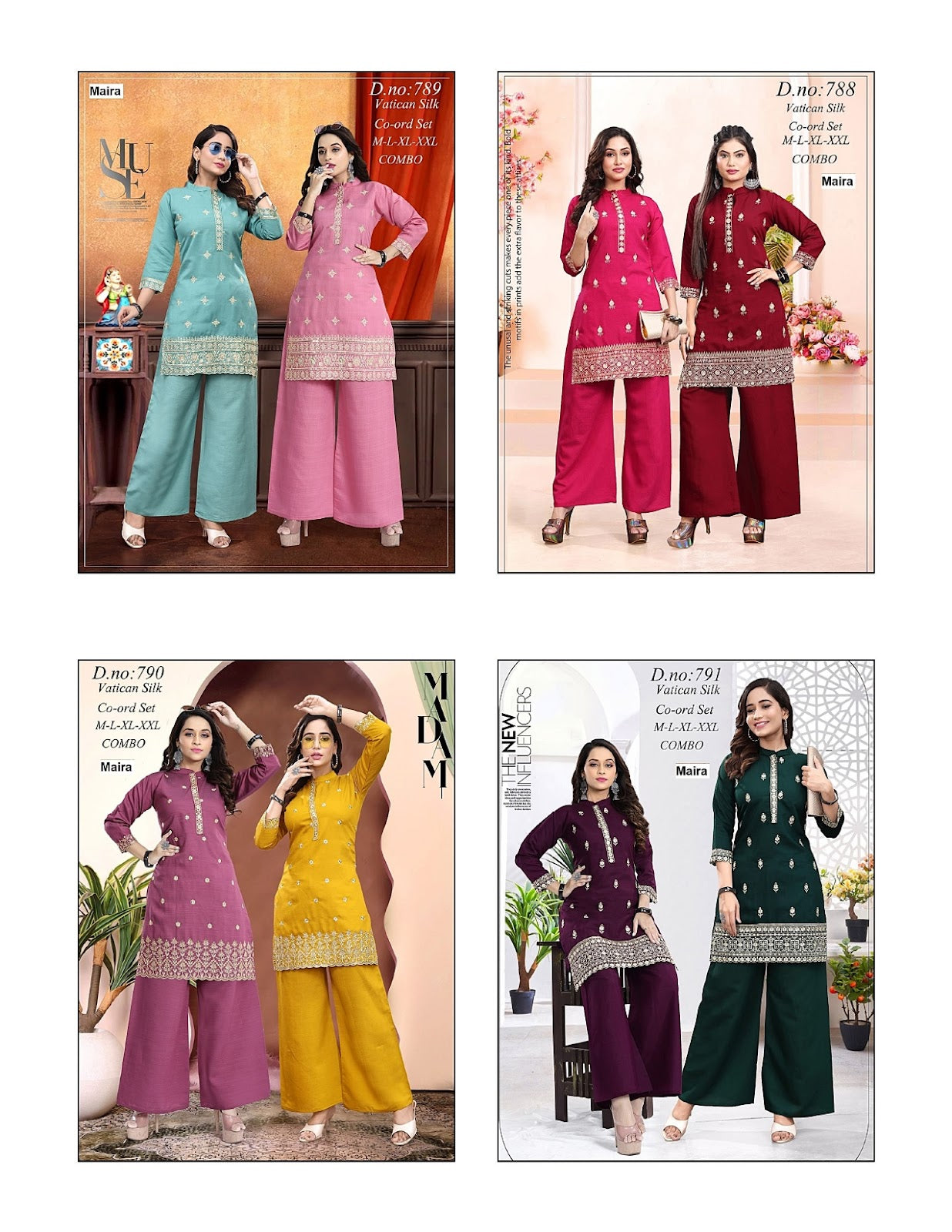Design 788-791 Maira Vetican Co Ord Set Exporter Gujarat