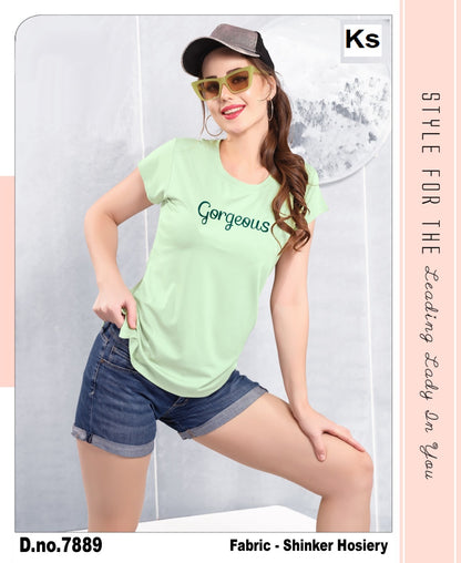 Design 7881-7890 Ks Hosiery Women Tshirt Wholesaler