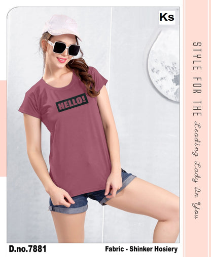 Design 7881-7890 Ks Hosiery Women Tshirt Wholesaler