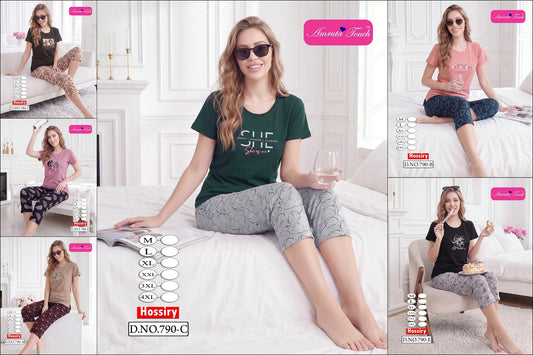 Design 790 Kavyansika Hosiery Capri Night Suits Wholesaler