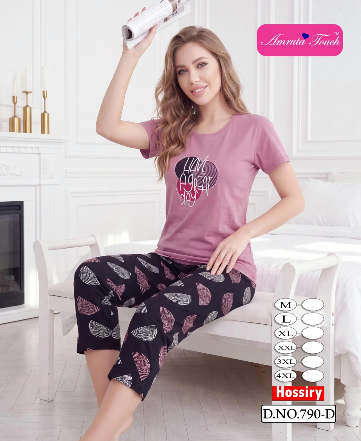 Design 790 Kavyansika Hosiery Capri Night Suits Wholesaler