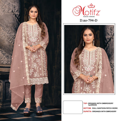 Design 794 Motifz Organza Pakistani Salwar Suits Exporter India