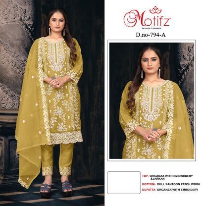 Design 794 Motifz Organza Pakistani Salwar Suits Exporter India