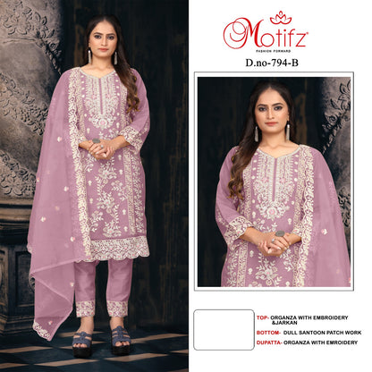 Design 794 Motifz Organza Pakistani Salwar Suits Exporter India