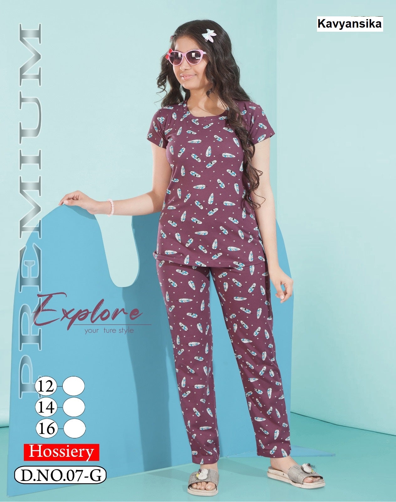 Design 7 Kavyansika Hosiery Cotton Girls Night Suits Wholesaler