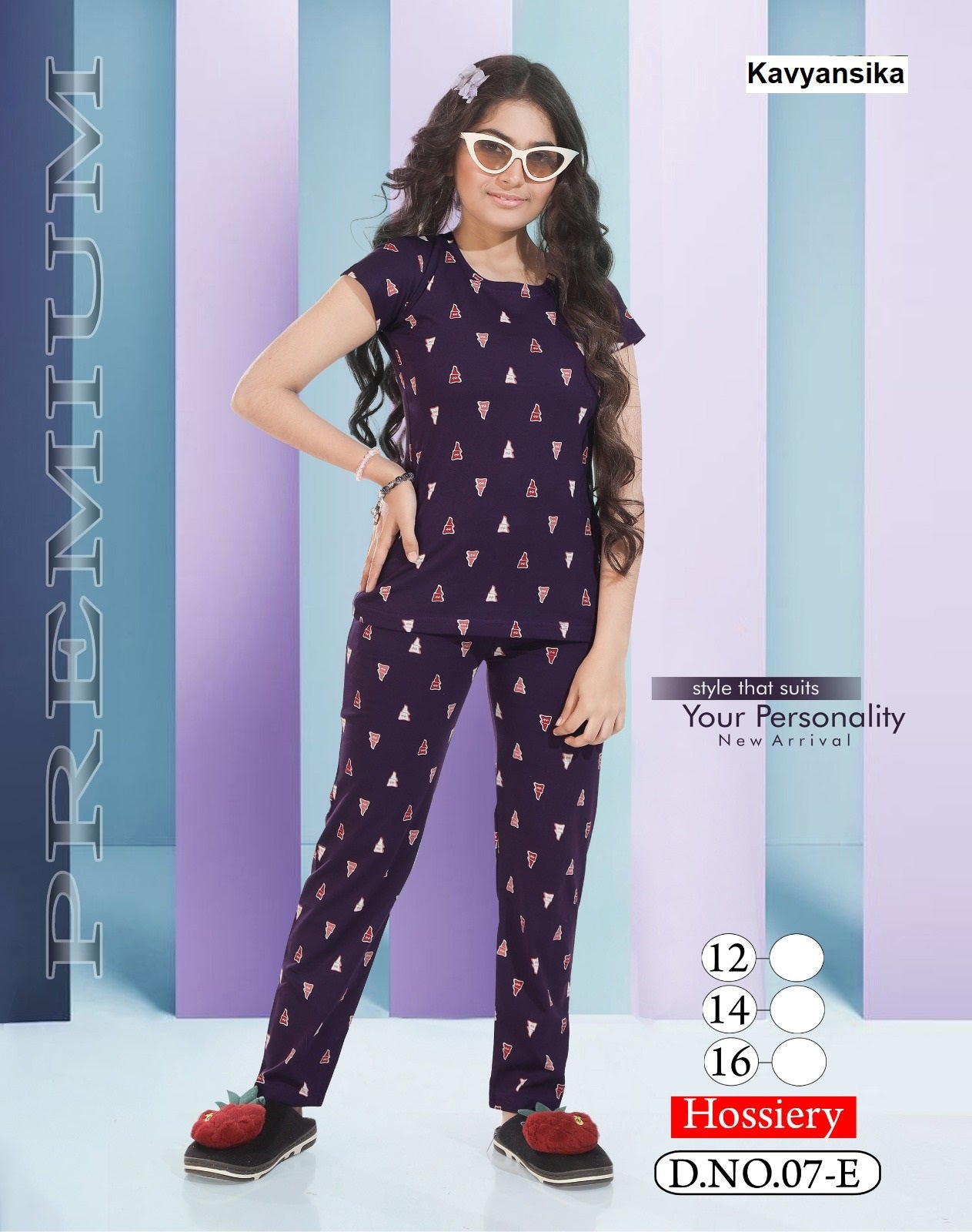 Design 7 Kavyansika Hosiery Cotton Girls Night Suits Wholesaler