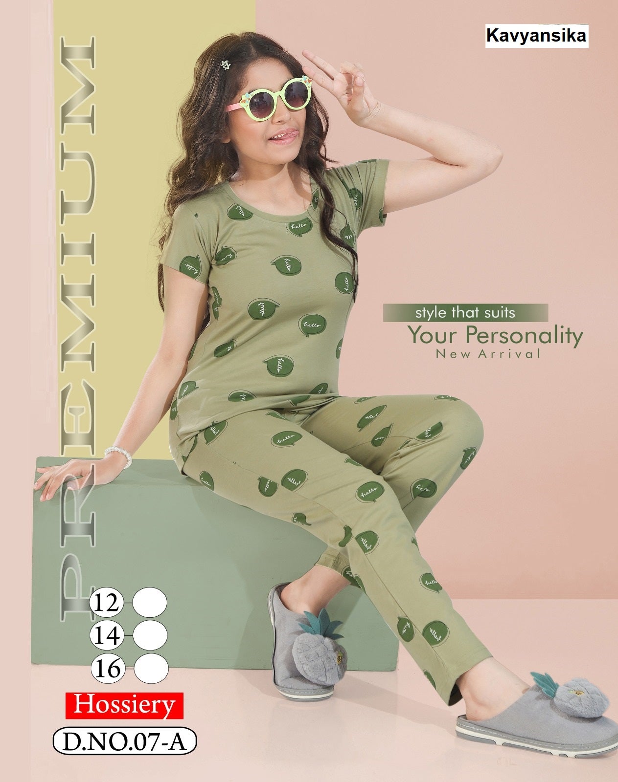 Design 7 Kavyansika Hosiery Cotton Girls Night Suits Wholesaler