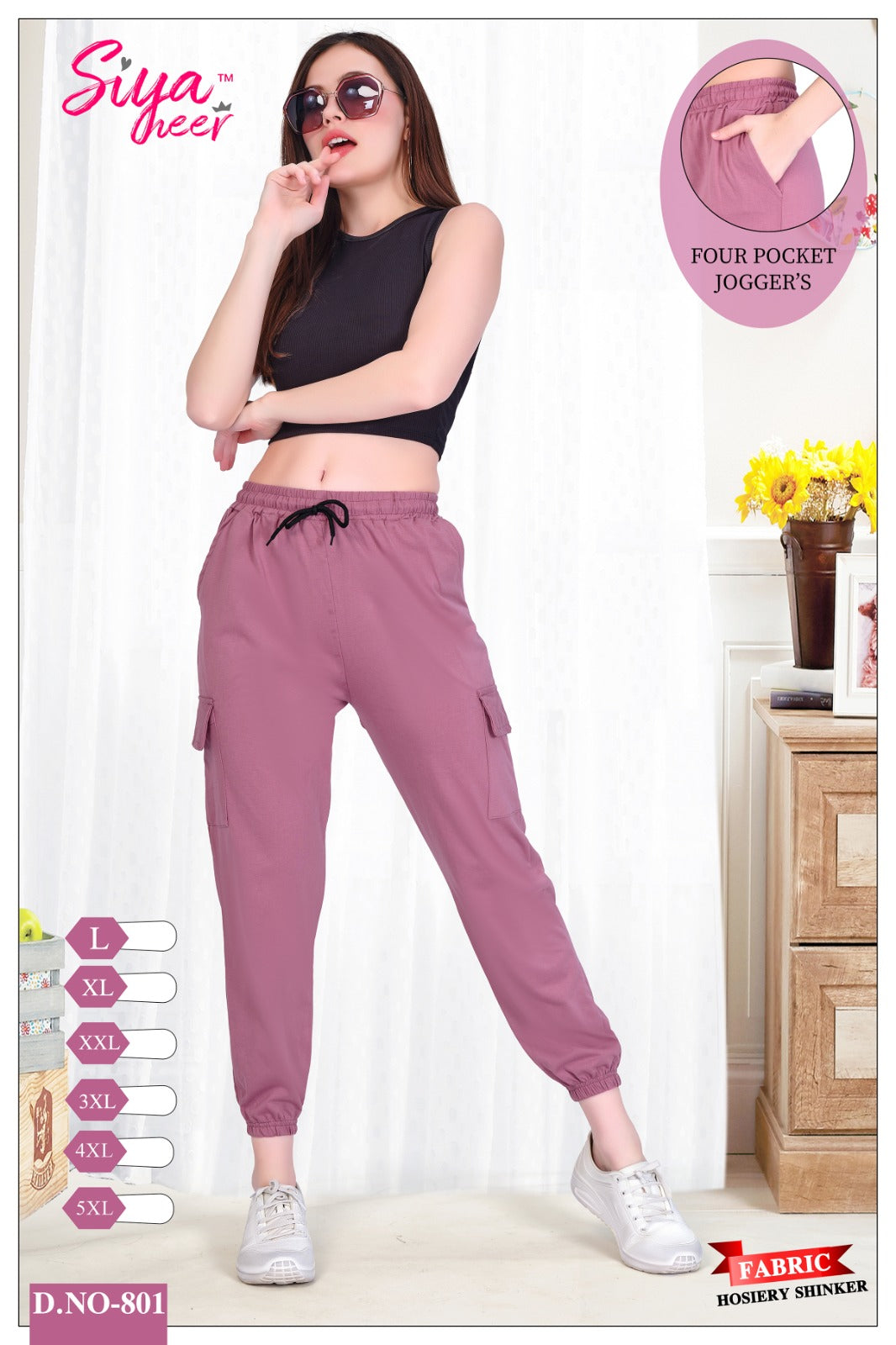 Design 801-806 Amiti Hosiery Sinker Women Joggers Supplier Ahmedabad