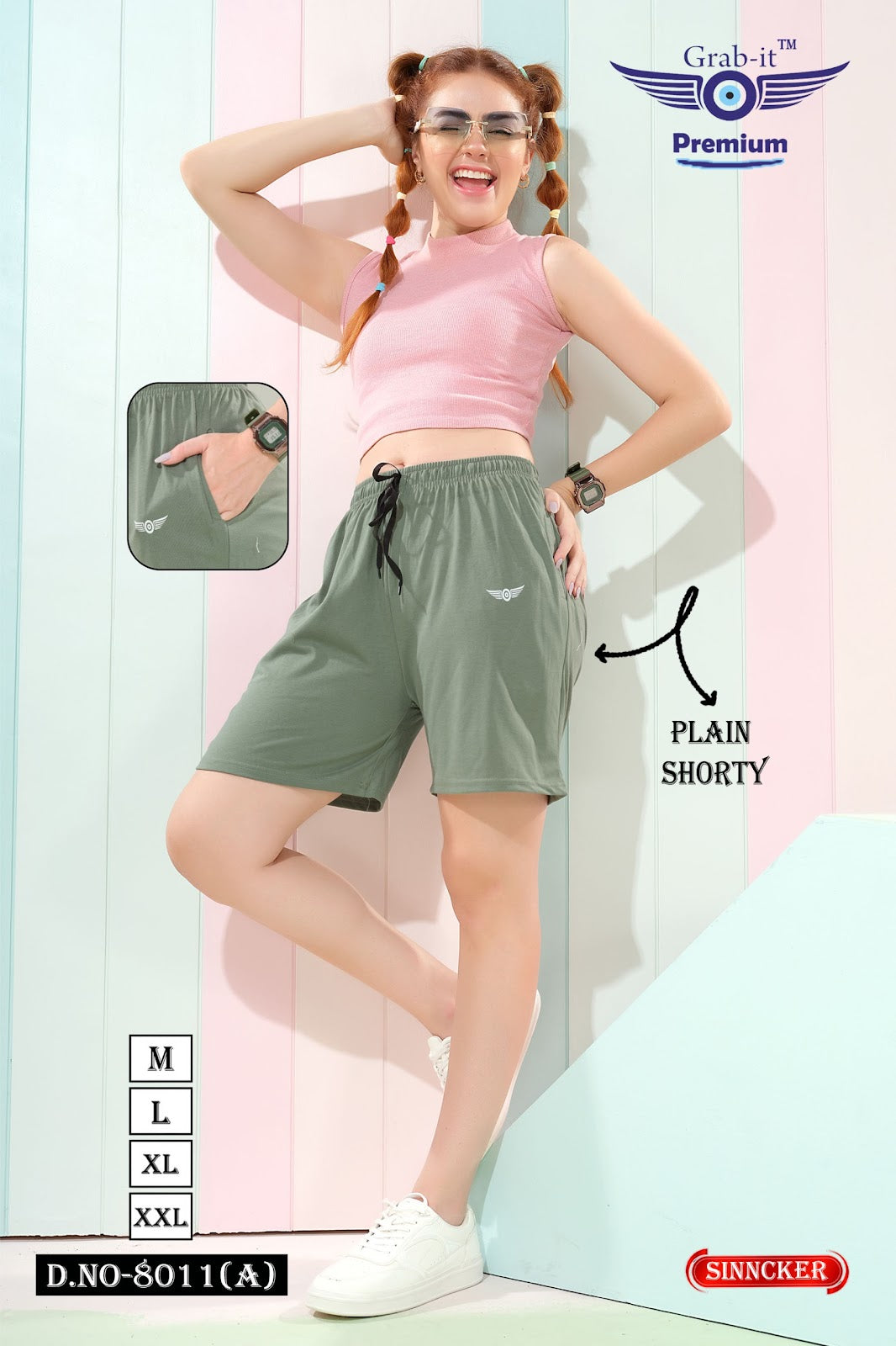 Design 8011 A Grab It Sinker Women Shorts Supplier Gujarat