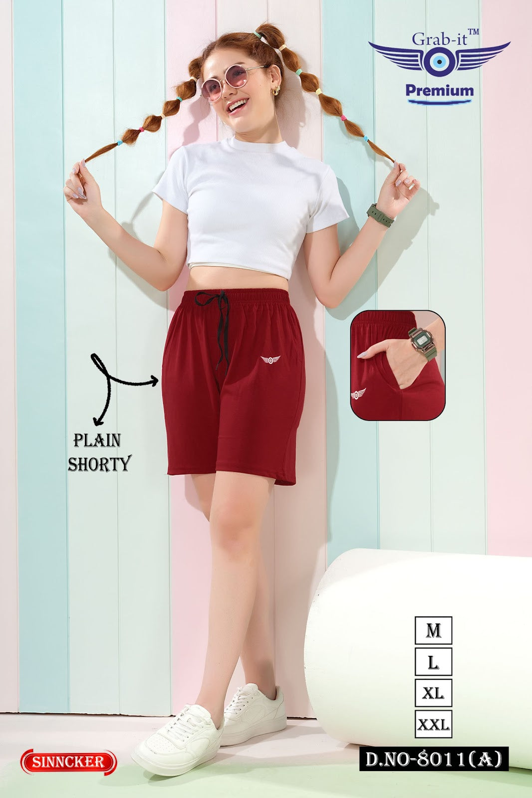 Design 8011 A Grab It Sinker Women Shorts Supplier Gujarat