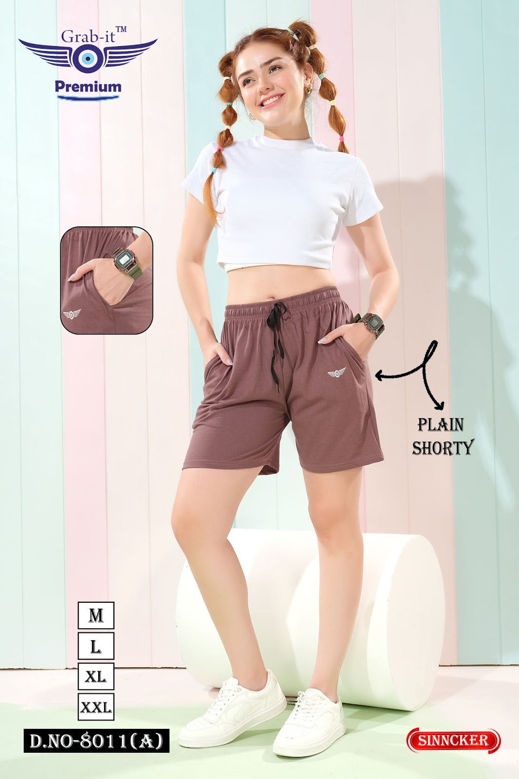 Design 8011 A Grab It Sinker Women Shorts Supplier Gujarat