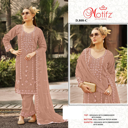 Design 808 Motifz Organza Pakistani Salwar Suits Wholesaler India