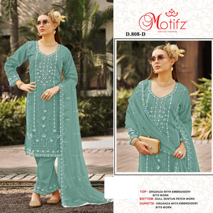 Design 808 Motifz Organza Pakistani Salwar Suits Wholesaler India