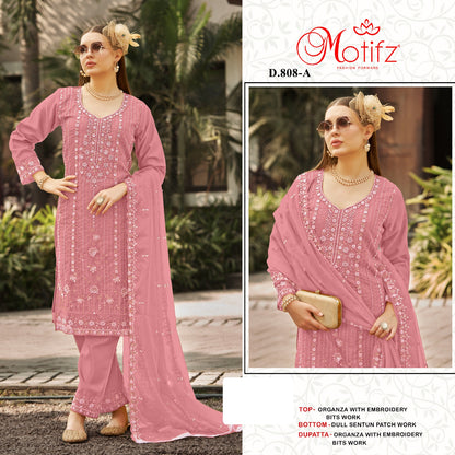 Design 808 Motifz Organza Pakistani Salwar Suits Wholesaler India