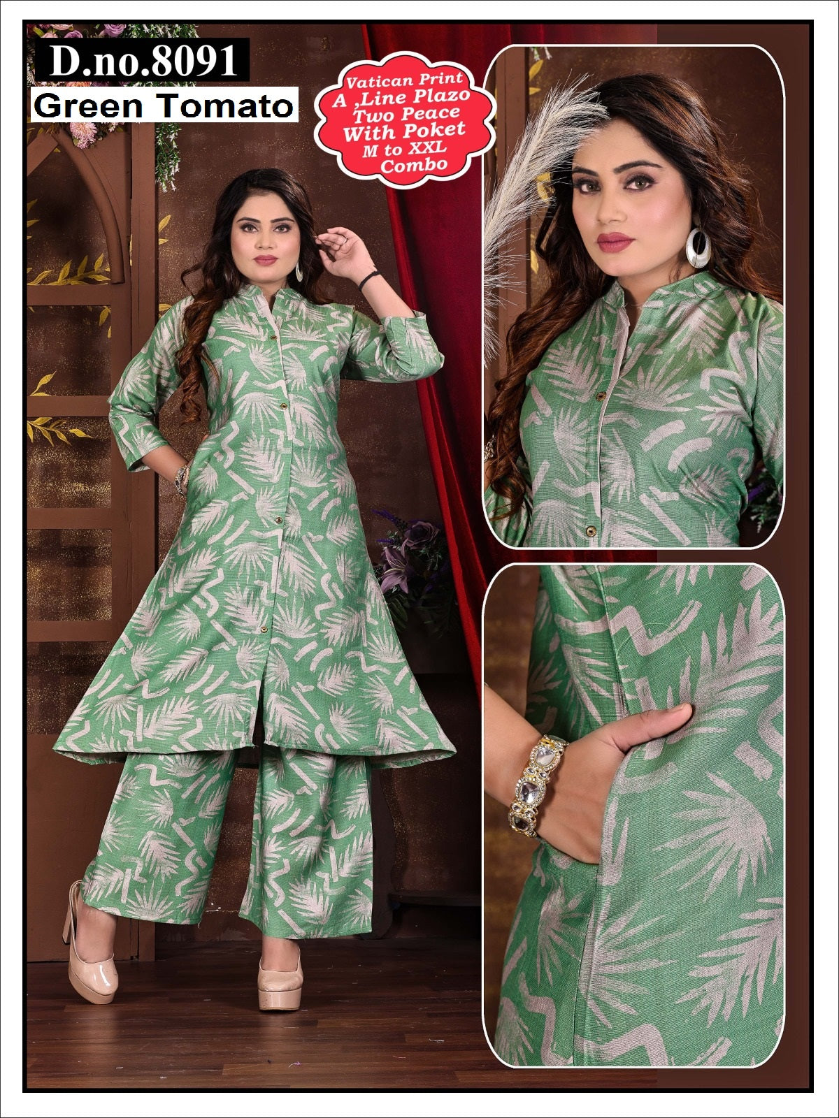 Design 80 Green Tomato Vatican Co Ord Set Supplier India
