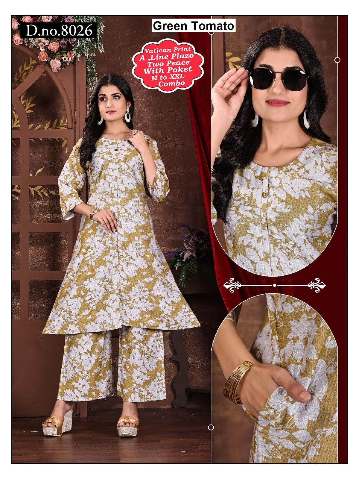 Design 80 Green Tomato Vatican Co Ord Set Supplier India