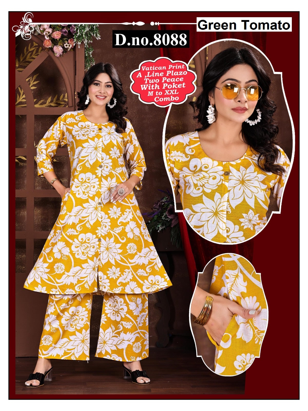 Design 80 Green Tomato Vatican Co Ord Set Supplier India