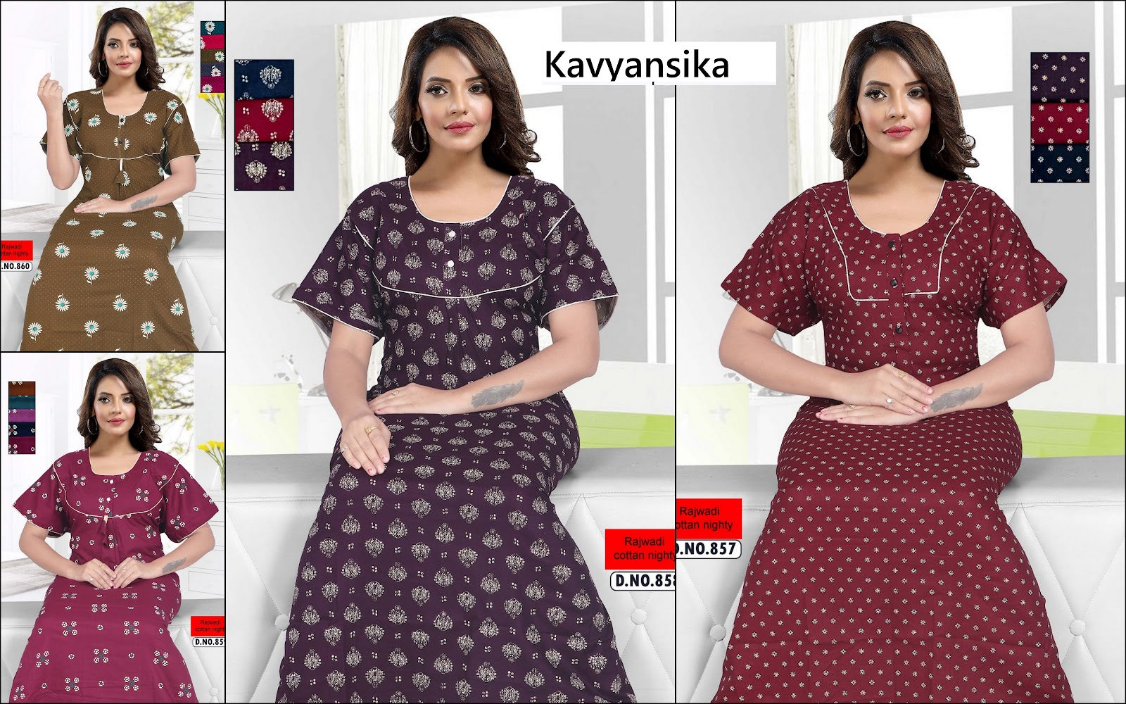 Design 844-860 Kavyansika Rajwadi Night Gowns Supplier Ahmedabad