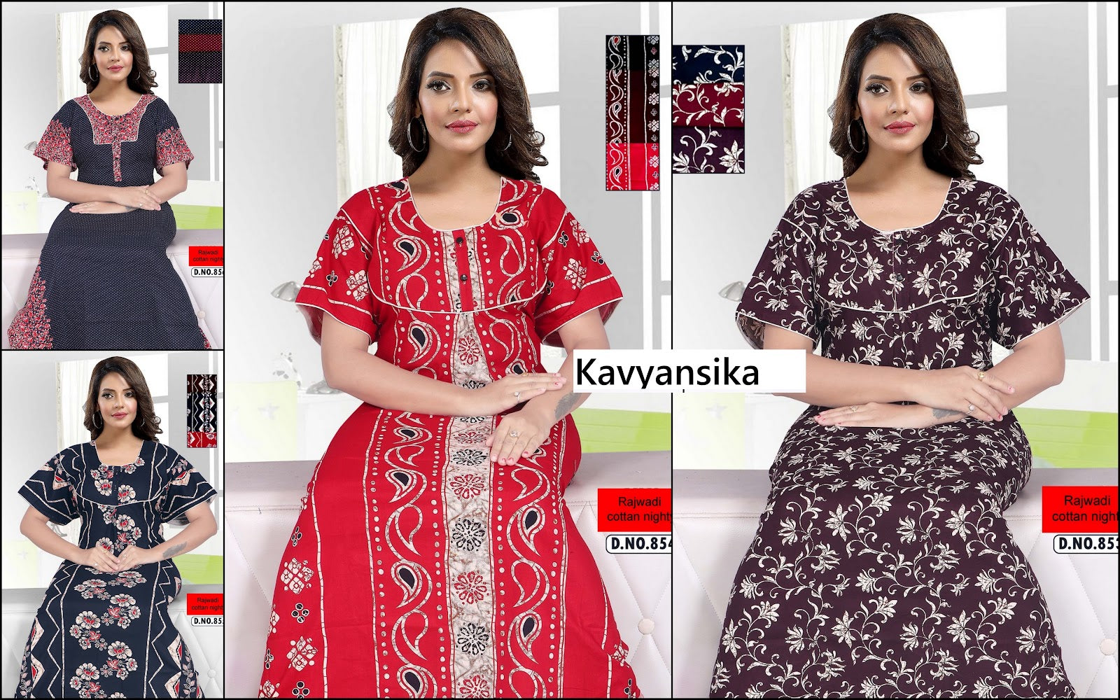 Design 844-860 Kavyansika Rajwadi Night Gowns Supplier Ahmedabad